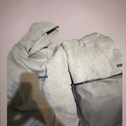 Essentials Fear of God Gray Fleece Pullover Hoodie Hooded Long Sleeve
