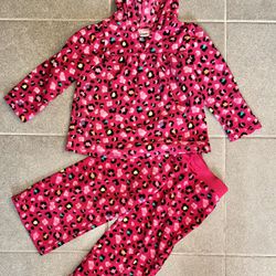 3T Pink Fleece Leopard Set - Hoodie/Pants 