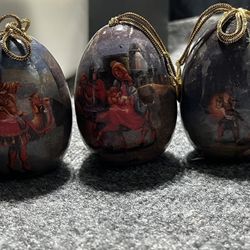 Vintage 1992 Fontanini by Roman Egg Christmas Nativity Scene Ornaments