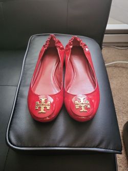 TORY BURCH REVA RED FLATS Size:8.5/9