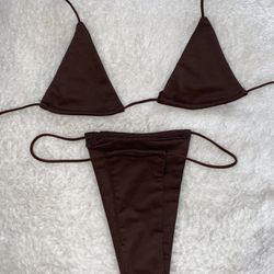brand minimal bikini set (black and brown)