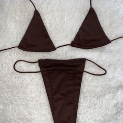 brand minimal bikini set (black and brown)