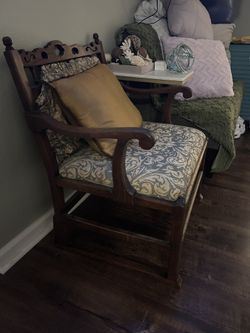 Wooden Chair  Including The Cushion/pillow On Picture 
