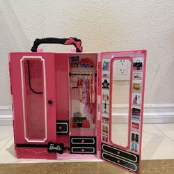 Mattel Barbie Pink Wardrobe Closet Storage 