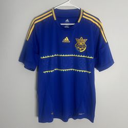 Ukraine National Team Jersey Mens Large Blue Yellow Adidas 2012 2013 Football