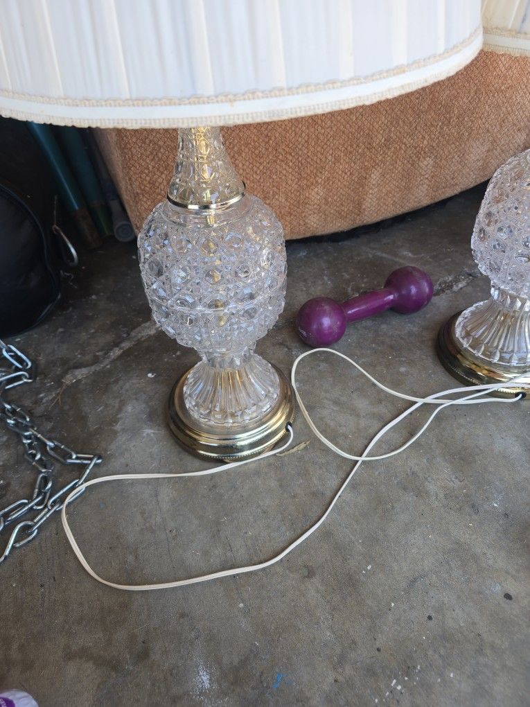 Antique Brass Crystal Lamps