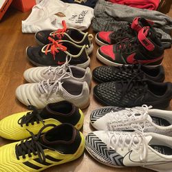 Boys nike and adidas shoes ranging in sizes 5.5-6.5 