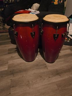 Two guitars and a set of congas