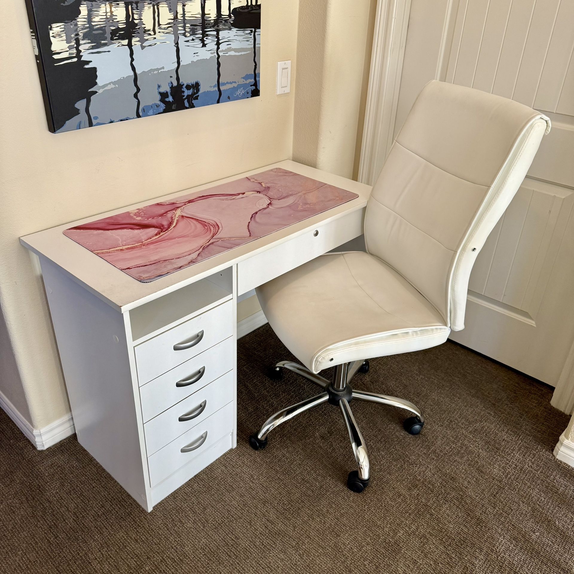 Office Furniture: Desk, Chair, Mousepad