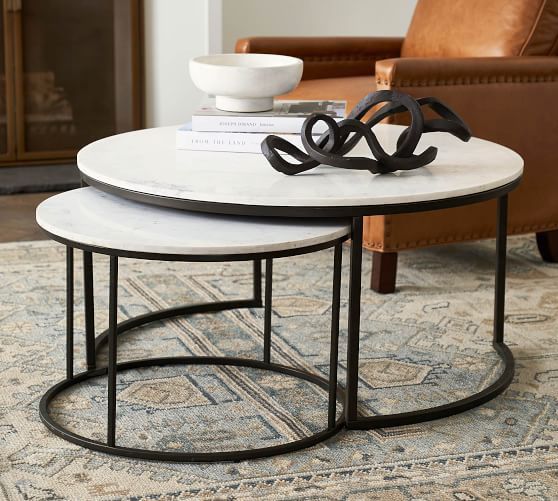 $350 OBO Pottery Barn Delaney Marble Nesting Coffee Tables