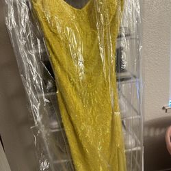 Fancy Yellow Hand beaded Dress 