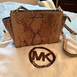 Michael Kors Crossbody Selma Python Embossed Leather