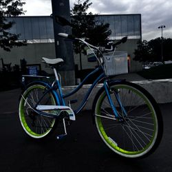 Huffy Cruiser Bike Blue with Green Rims