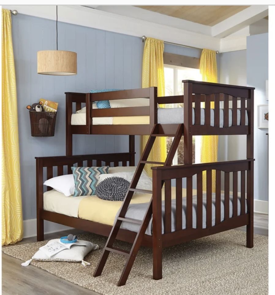 Solid Wood Twin Over Full Bunk Beds