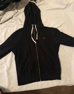 Black Polo Zip Up Hoodie