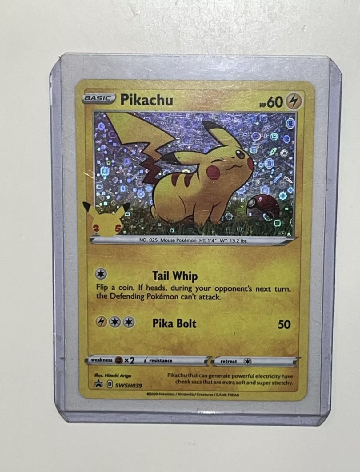 pikachu 25th anniversary hologram pokmon card