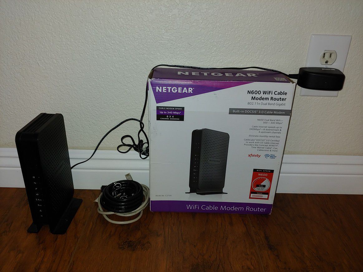 Netgear Wireless N600 Router + Cable Modem C3700-100NAS