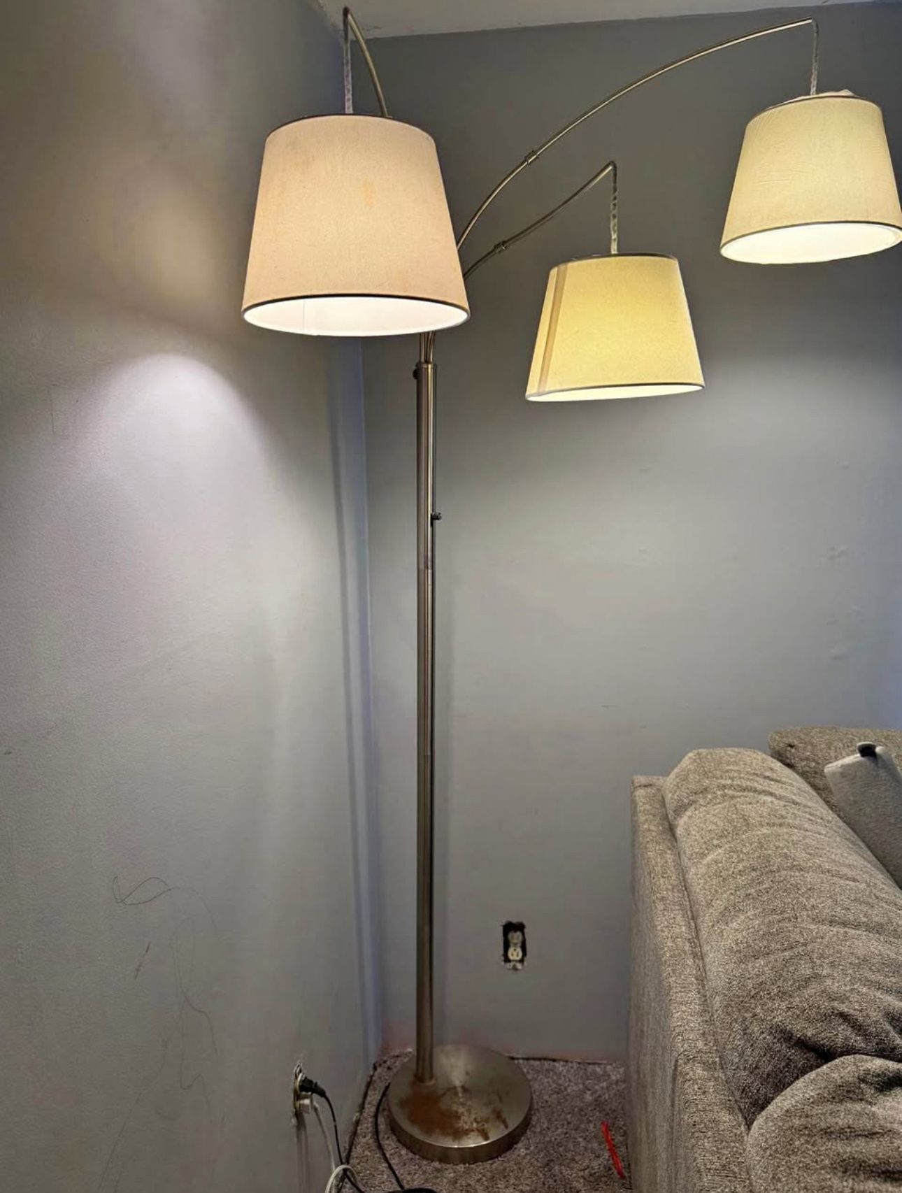 3 Light Floor Lamp With 3 Way Switch