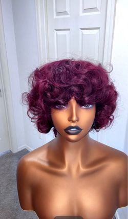 Human hair fringe wig