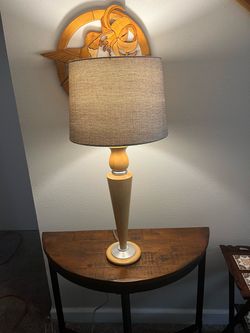 Vintage Turned Wood Mid-Century Modern Lamp