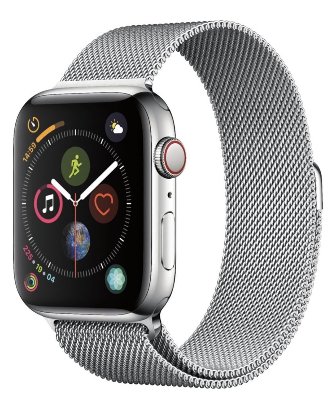 Apple Watch Series 4 (GPS + Cellular) 44mm Stainless Steel Case with Milanese Loop