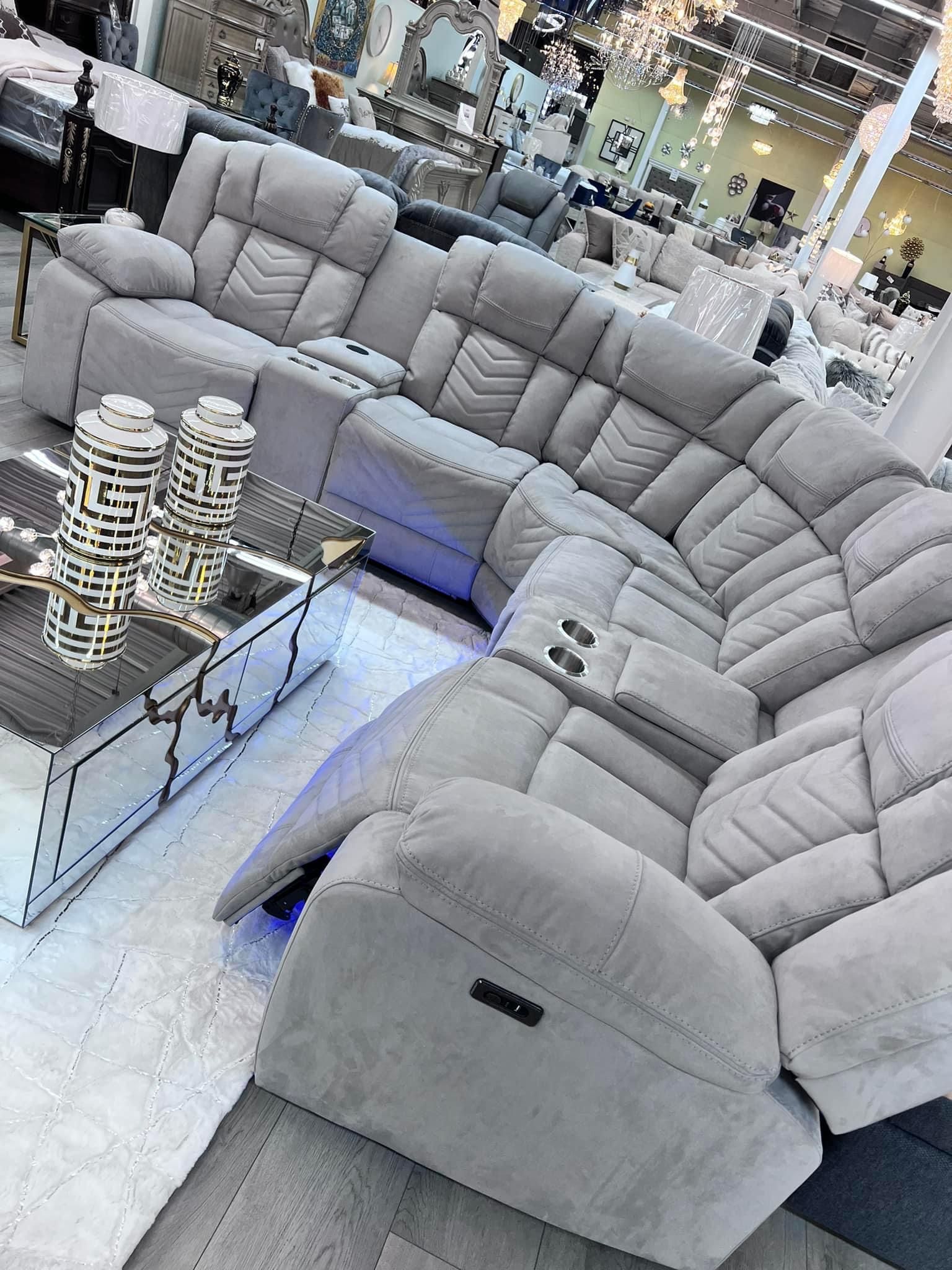 Power Reclining Sectional In Stock For Fast Delivery