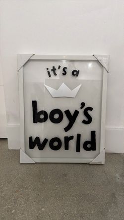 It's a Boy's World Framed Wall Sign