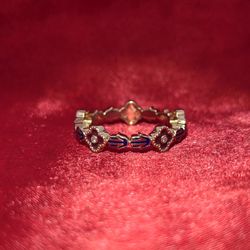 10k Yellow Gold Diamond Evil Eye Band Ring 0.03 ctw