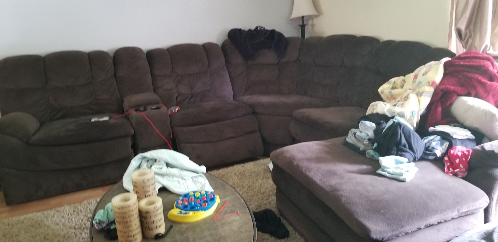 Brown micro couch