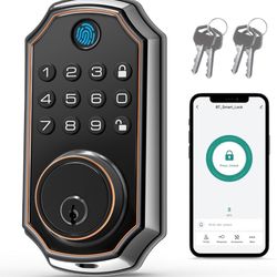 Brand New Unopened   LOCK&SOLVER Keyless Entry Door Lock, Smart Lock for Front Door, Keypad Fingerprint DoorLock, App Remote Control, One-Time Code, A