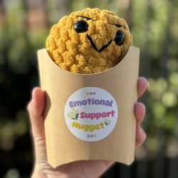 Emotional Support Chicken Nugget Handmade 🧶 Crochet 🧶 Plushie 