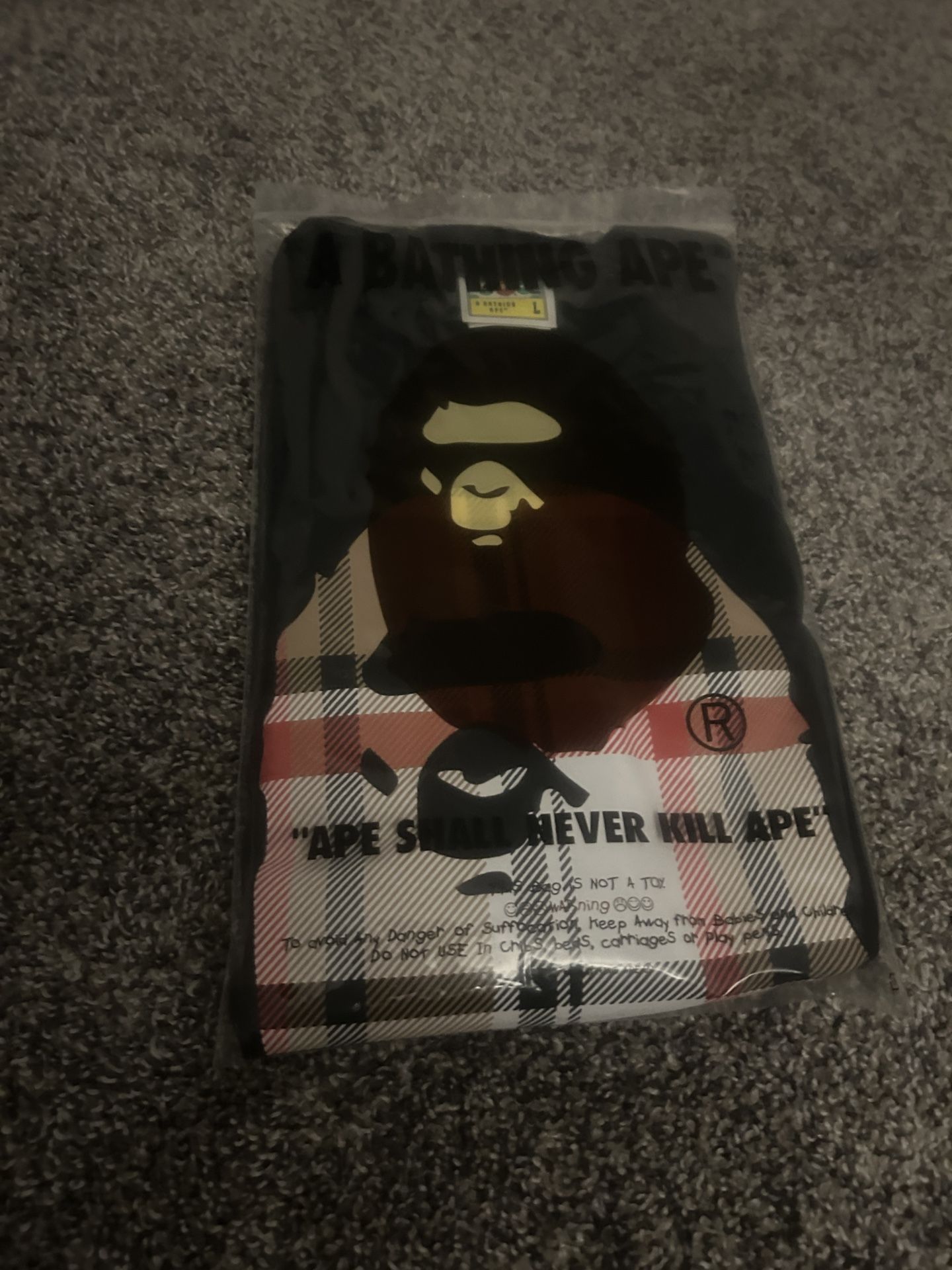 black burberry bape shirt