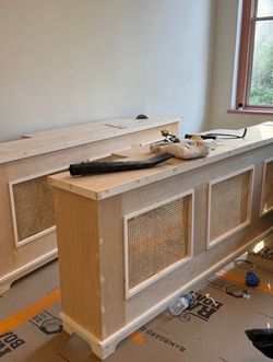 Wood & Rattan Radiator Covers x3 – Custom Handmade, Ready to Paint (RRP $5,000)