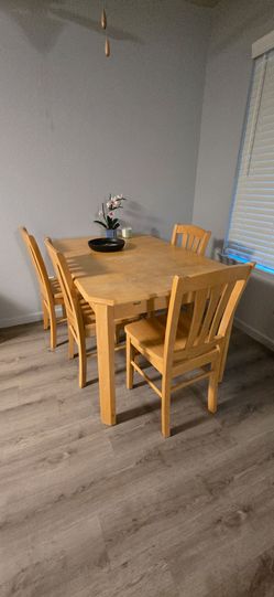 Wood Dining table with 4 chairs