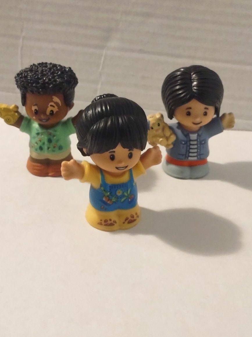 Fisher Price Little People African American Boy Asian American Farmer Girl
