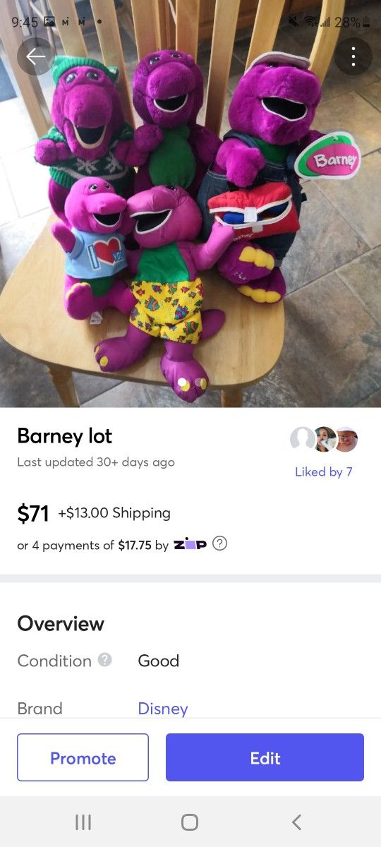 Lot Of Barney Dolls