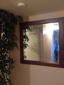 mirror with wood frame