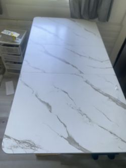 Modern White Table With Curve Base