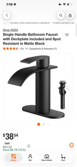 ANZA Single-Handle Bathroom Faucet Matte Black