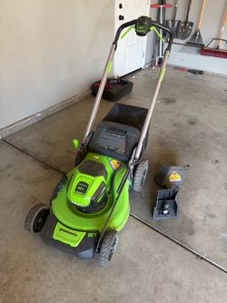 🌱 Greenworks 80V Mower + Weed Eater + Blower — 3 Batteries & 3 Chargers