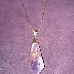 Natural Amethyst Pendulum Necklace
