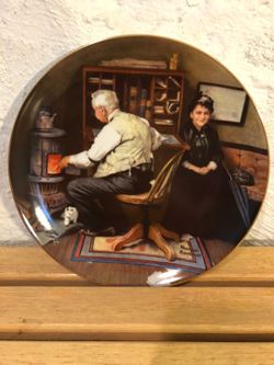 Lot-Five Norman Rockwell Edwin Knowles China Collectors Plates - Vintage antique