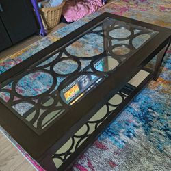 Coffee Table & 2 End Tables  With Glass 