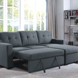 Brand New Grey Sectional Sofa Sleeper 