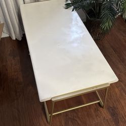 White And Gold Accent, Coffee Table