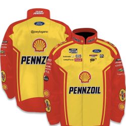 Checkered Flag Sports Joey Logano #22 NASCAR 2025 Uniform Pit Outerwear Jacket Yellow Red White