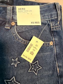 NEW JEANS Aeropostale Low-Rise Baggy Wide Leg Star Jean
