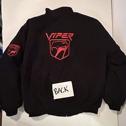 Dodge Viper Black jacket with red embroidered logo (4 Logos On Jacket) Size L
