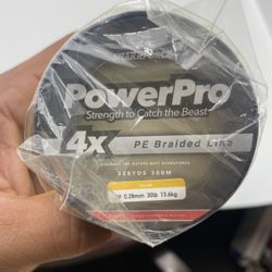 PowerPro 4X PE Braided Fishing Line - 30lb - 328 Yards - Yellow - NEW