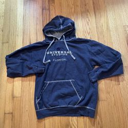Universal Studios Florida Hooded Sweatshirt Hoodie Size MEDIUM - Navy Blue Gray